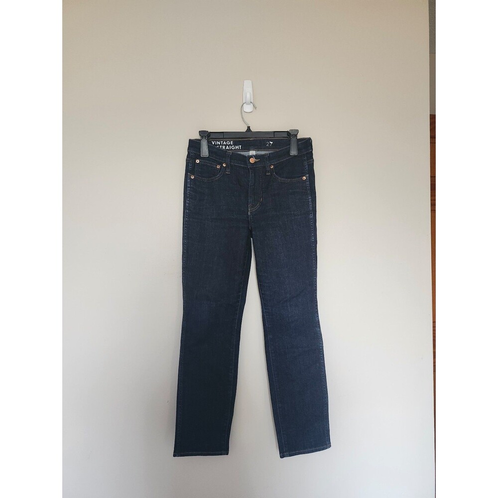 J.Crew Reimagined 9" Vintage Slim Straight Jeans Mid-Rise Dark Wash Women's 27